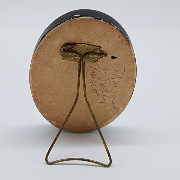 Vintage Oval Framed Sepia Photo Of Two Children Baby Highchair Tongue Out - Picture 4 of 8